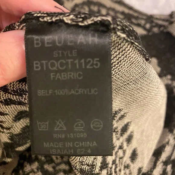 Beulah Ladies Dark & Light Gray Textured Long Sleeve Blouse - Small & Medium - Picture 8 of 10